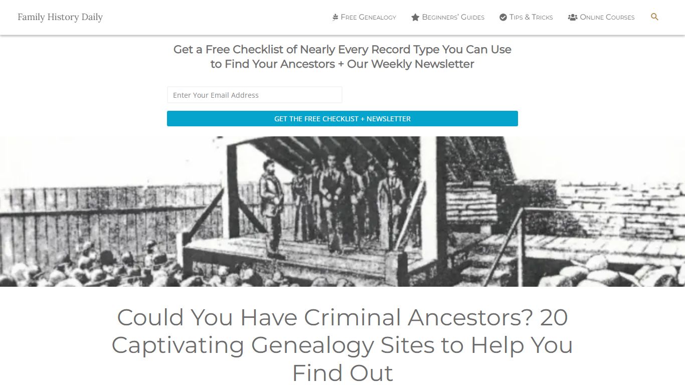 Could You Have Criminal Ancestors? 20 Genealogy ... - Family History Daily