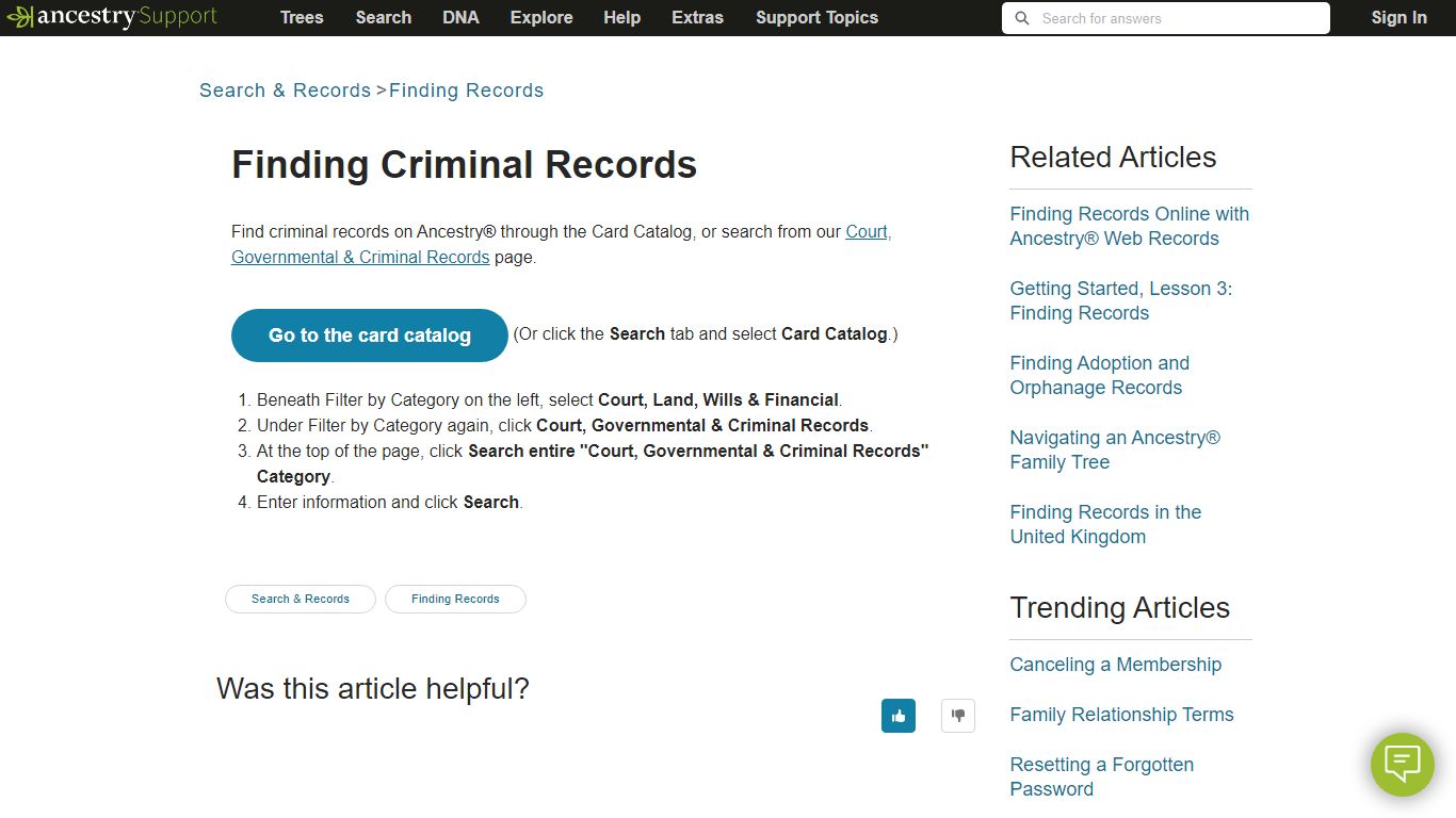 Finding Criminal Records - Ancestry.com